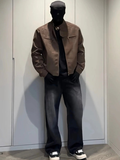 Jean homme hiver style rétro américain patchwork en denim doublure polaire coupe droite décontracté tendance