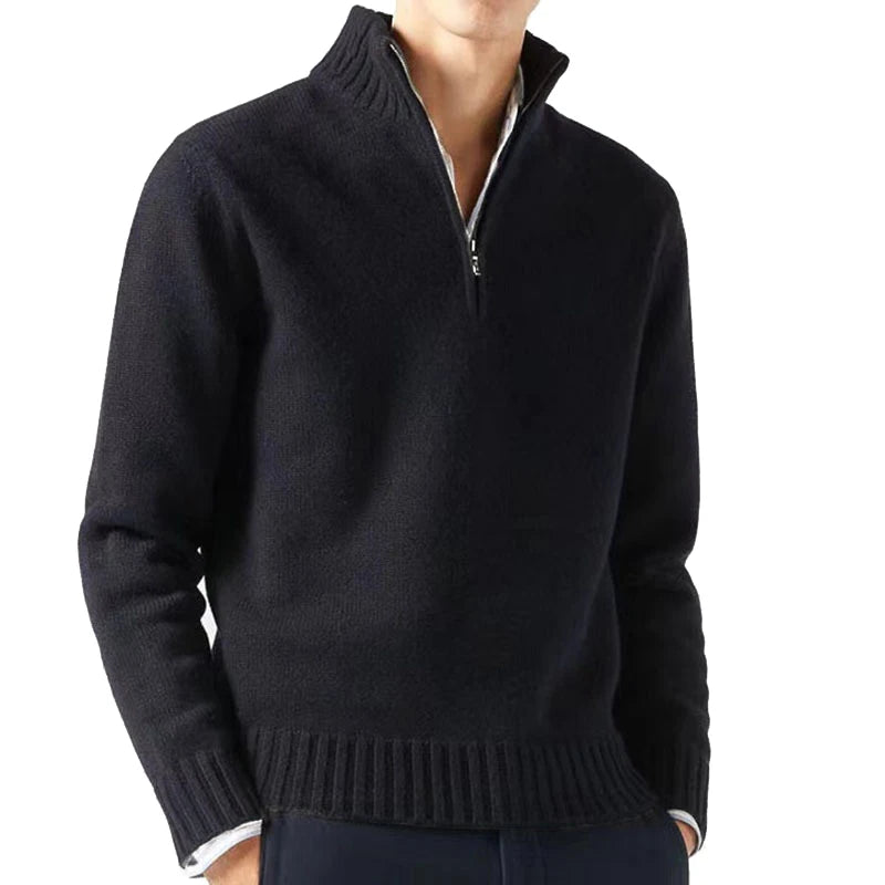 Half-Zip Mock Neck Sweater Relaxed