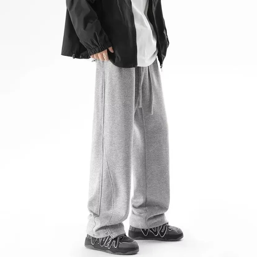 2024 New Style Men's Loose Fit Casual Pants Korean Trendy Versatile Pants Autumn Winter Thin Drape Wide Leg Pants