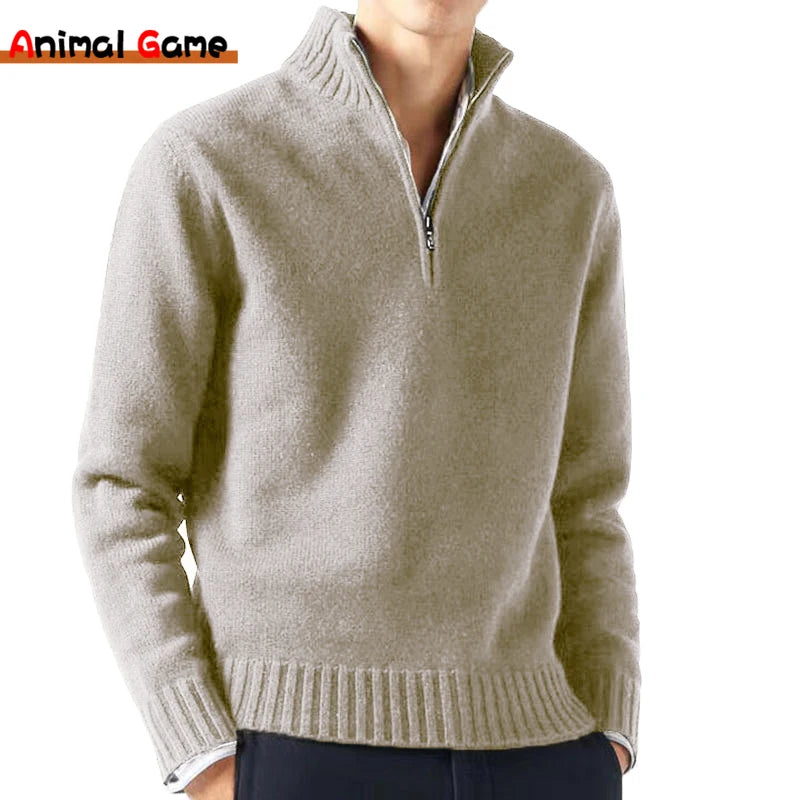 Half-Zip Mock Neck Sweater Relaxed