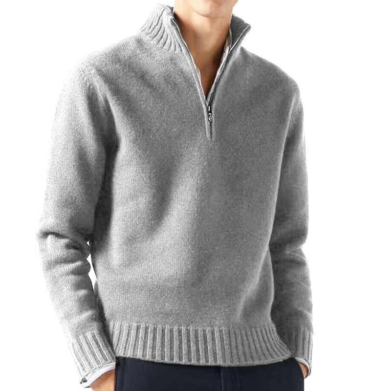 Half-Zip Mock Neck Sweater Relaxed