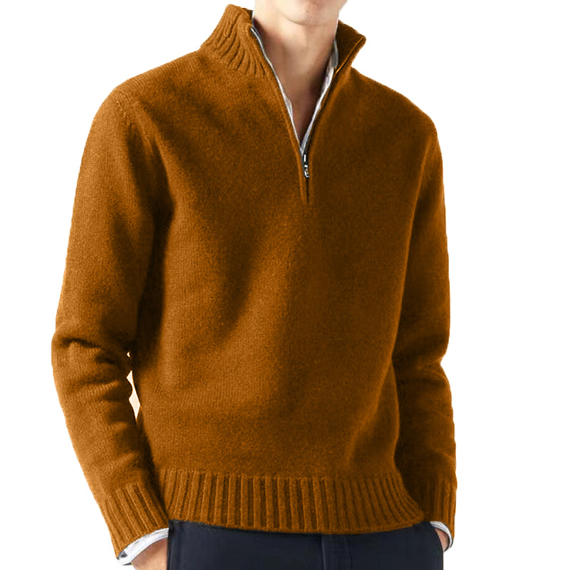 Half-Zip Mock Neck Sweater Relaxed