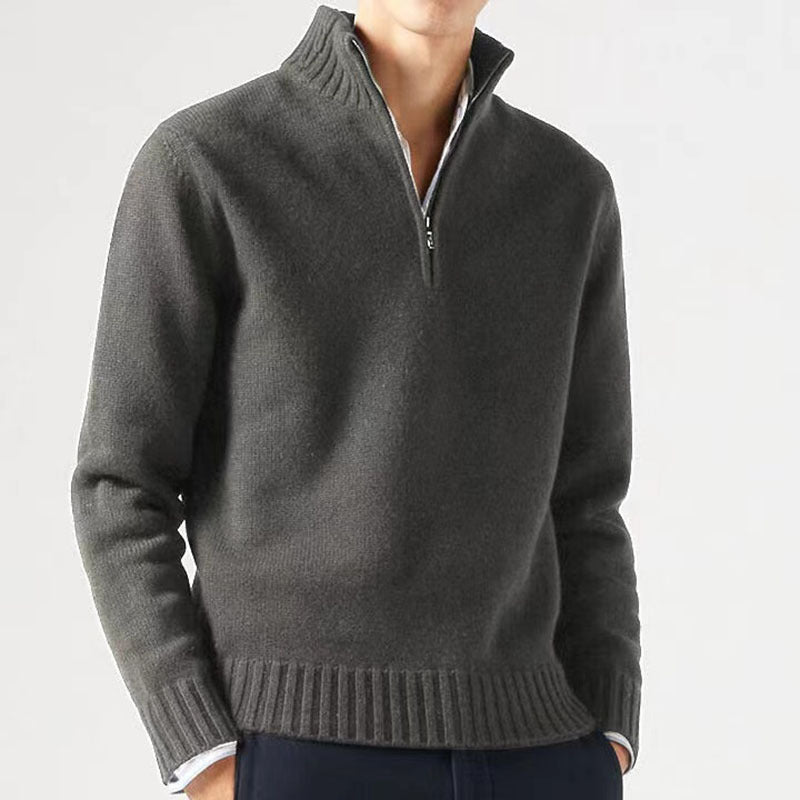 Half-Zip Mock Neck Sweater Relaxed