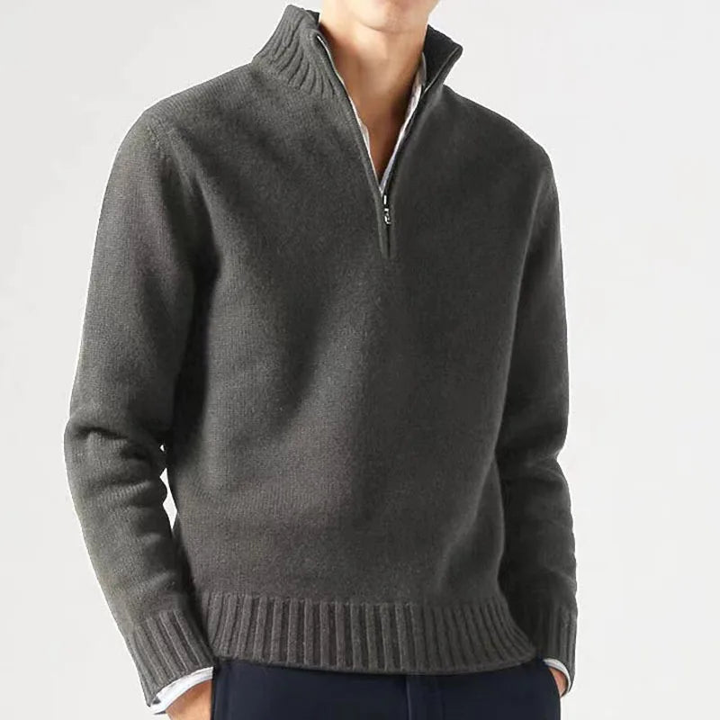 Half-Zip Mock Neck Sweater Relaxed