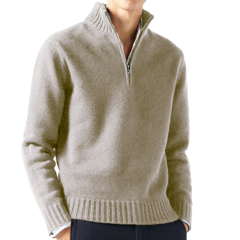 Half-Zip Mock Neck Sweater Relaxed
