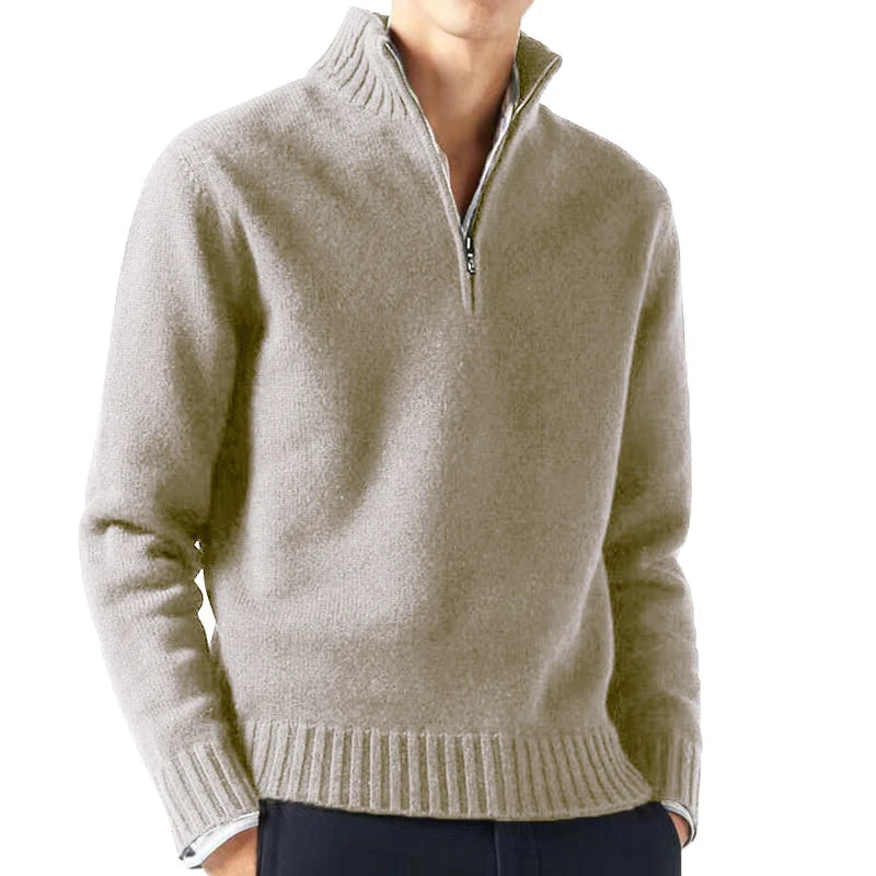 Half-Zip Mock Neck Sweater Relaxed