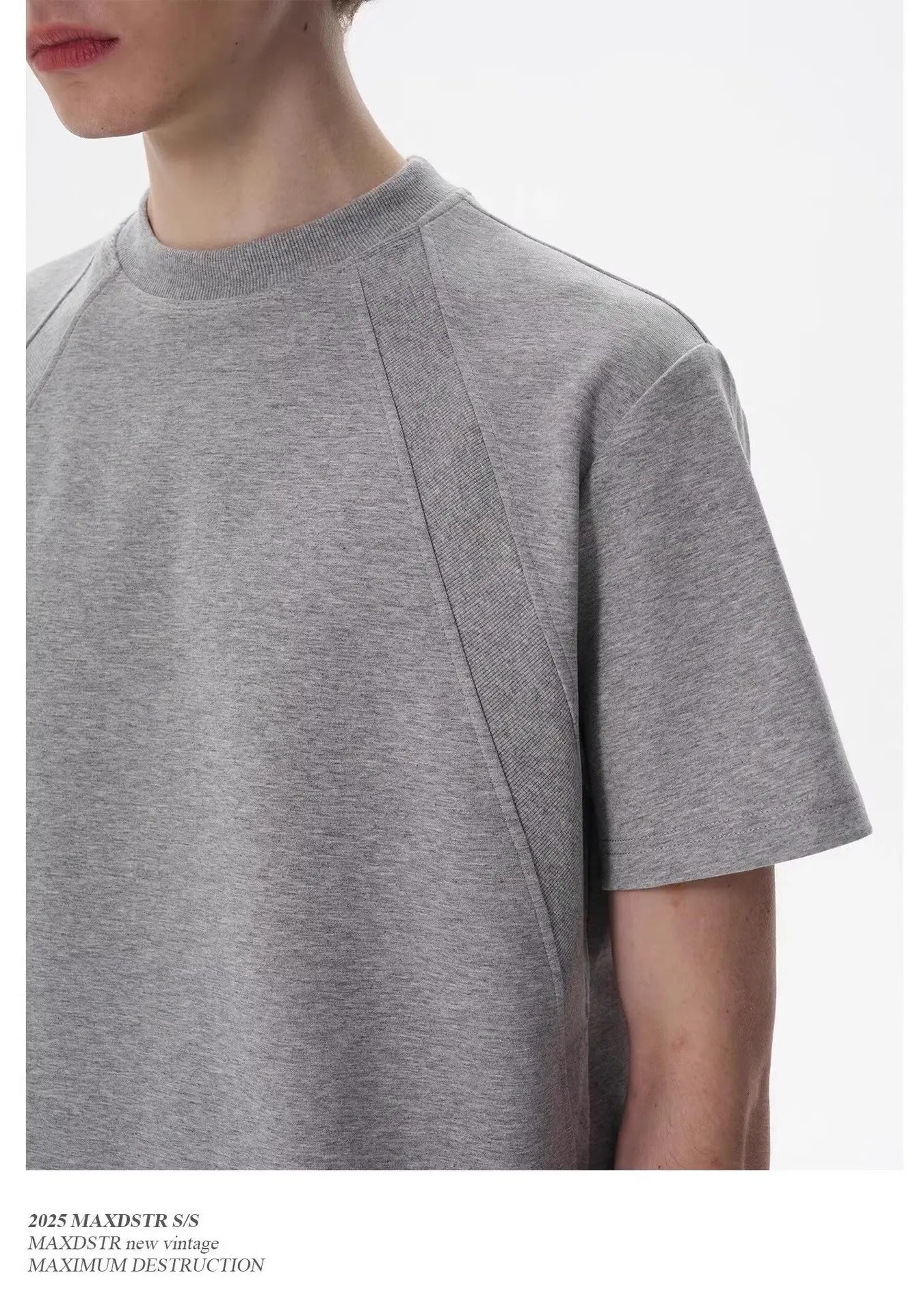 [Max Dstr] CLEANEDGE BOX-CUT COTTON T-shirt st5021