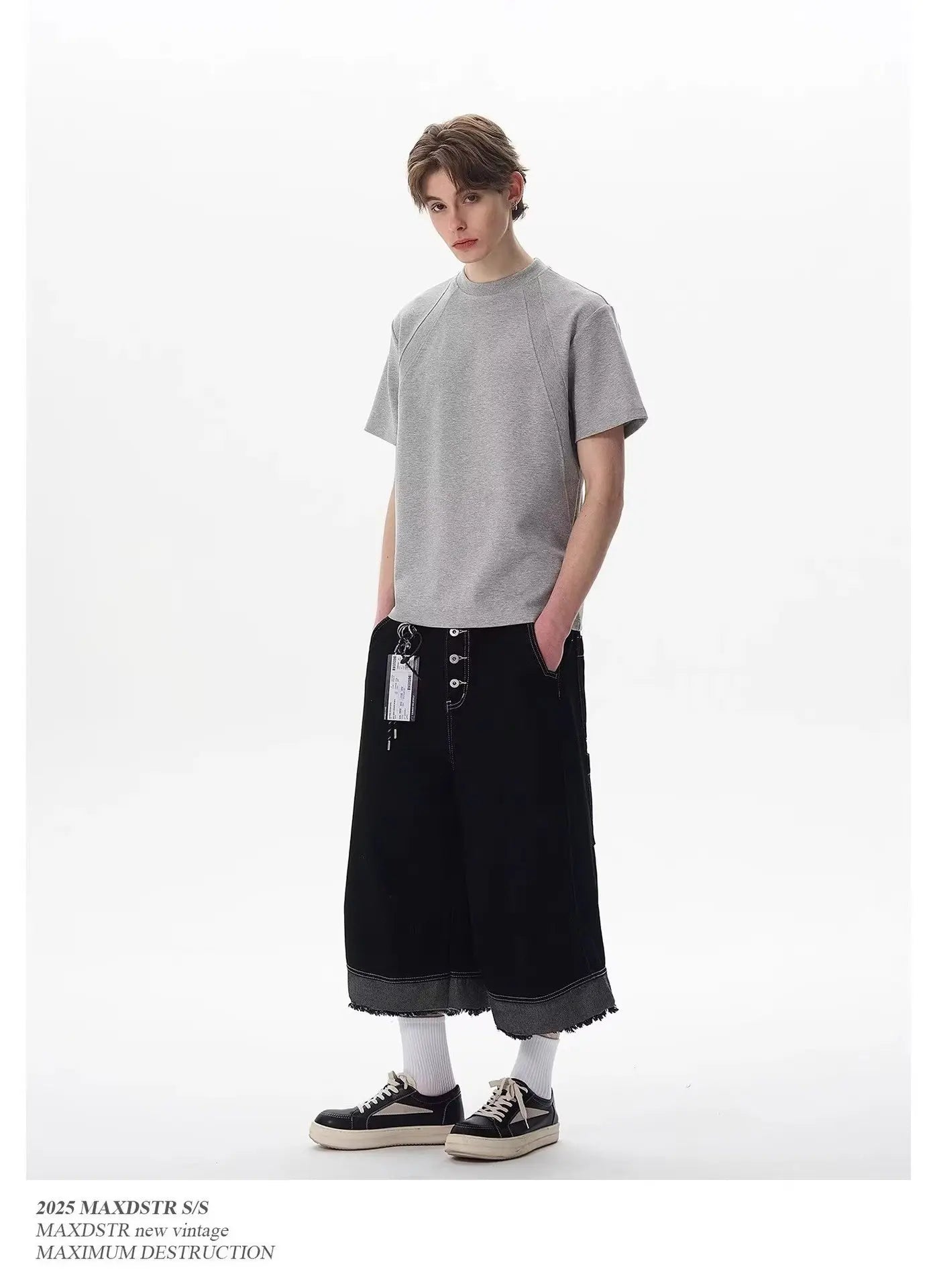 [Max Dstr] CLEANEDGE BOX-CUT COTTON T-shirt st5021