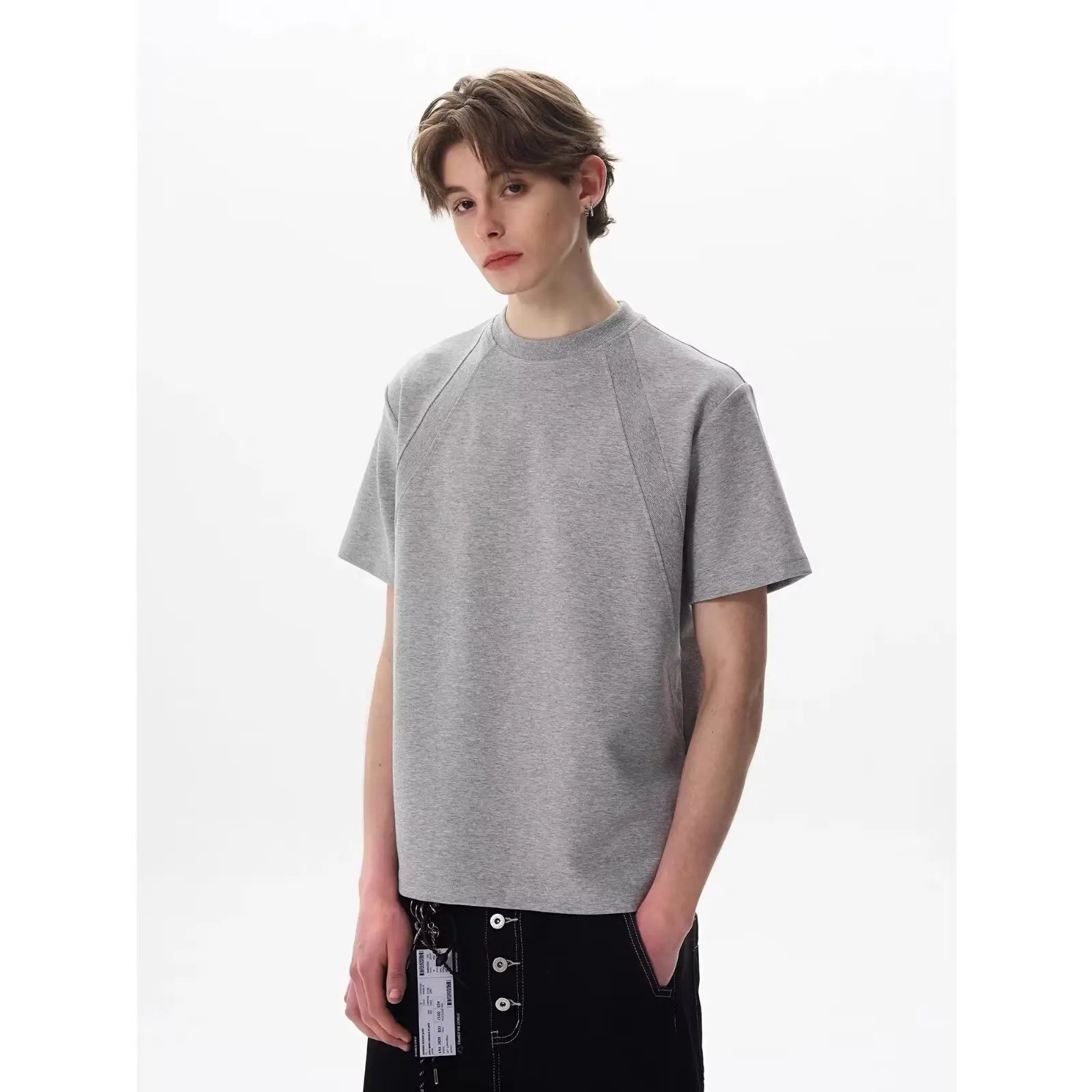 [Max Dstr] CLEANEDGE BOX-CUT COTTON T-shirt st5021