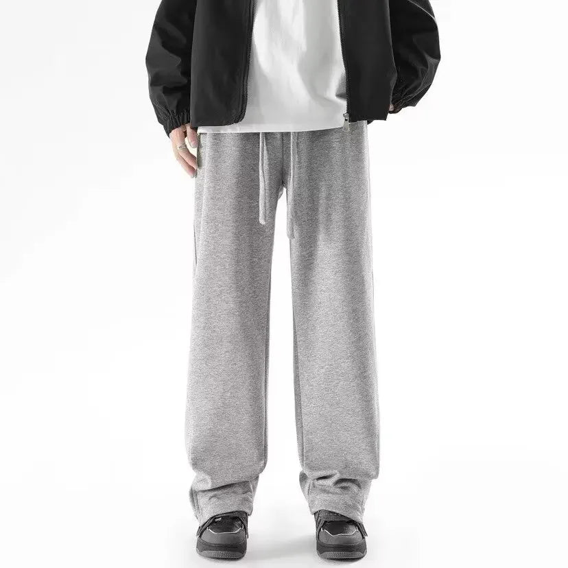 2024 New Style Men's Loose Fit Casual Pants Korean Trendy Versatile Pants Autumn Winter Thin Drape Wide Leg Pants