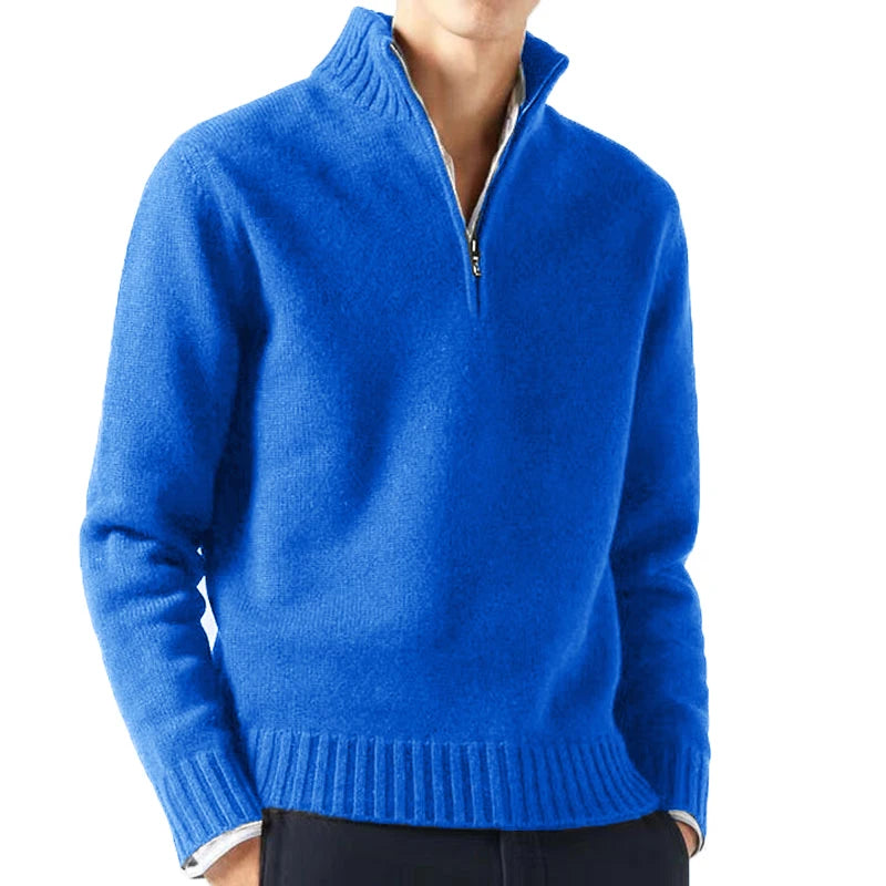 Half-Zip Mock Neck Sweater Relaxed