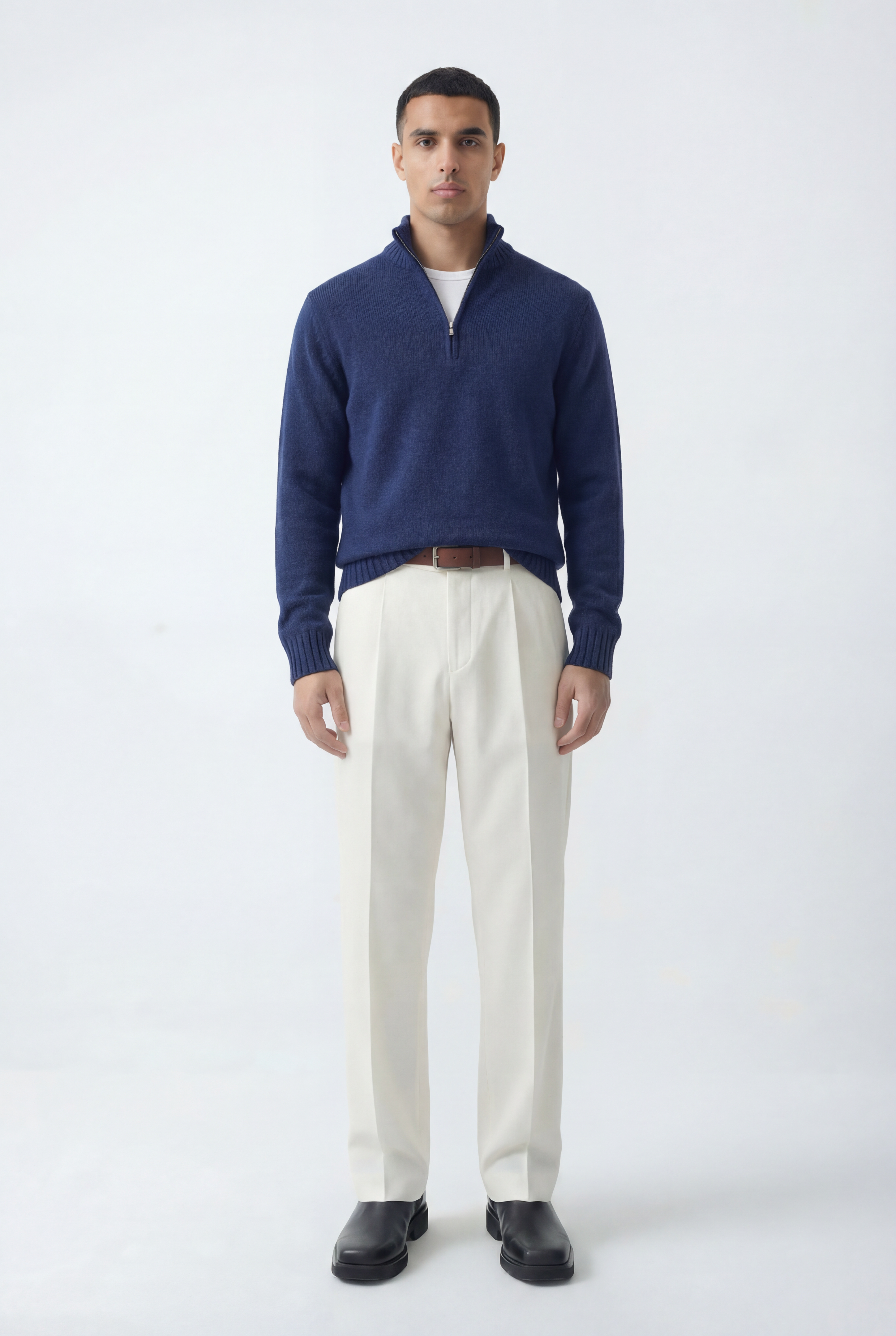 Half-Zip Mock Neck Sweater Relaxed