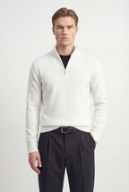 Half-Zip Mock Neck Sweater Relaxed