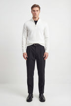 Half-Zip Mock Neck Sweater Relaxed