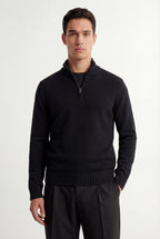 Half-Zip Mock Neck Sweater Relaxed