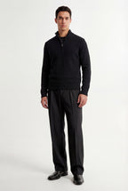 Half-Zip Mock Neck Sweater Relaxed