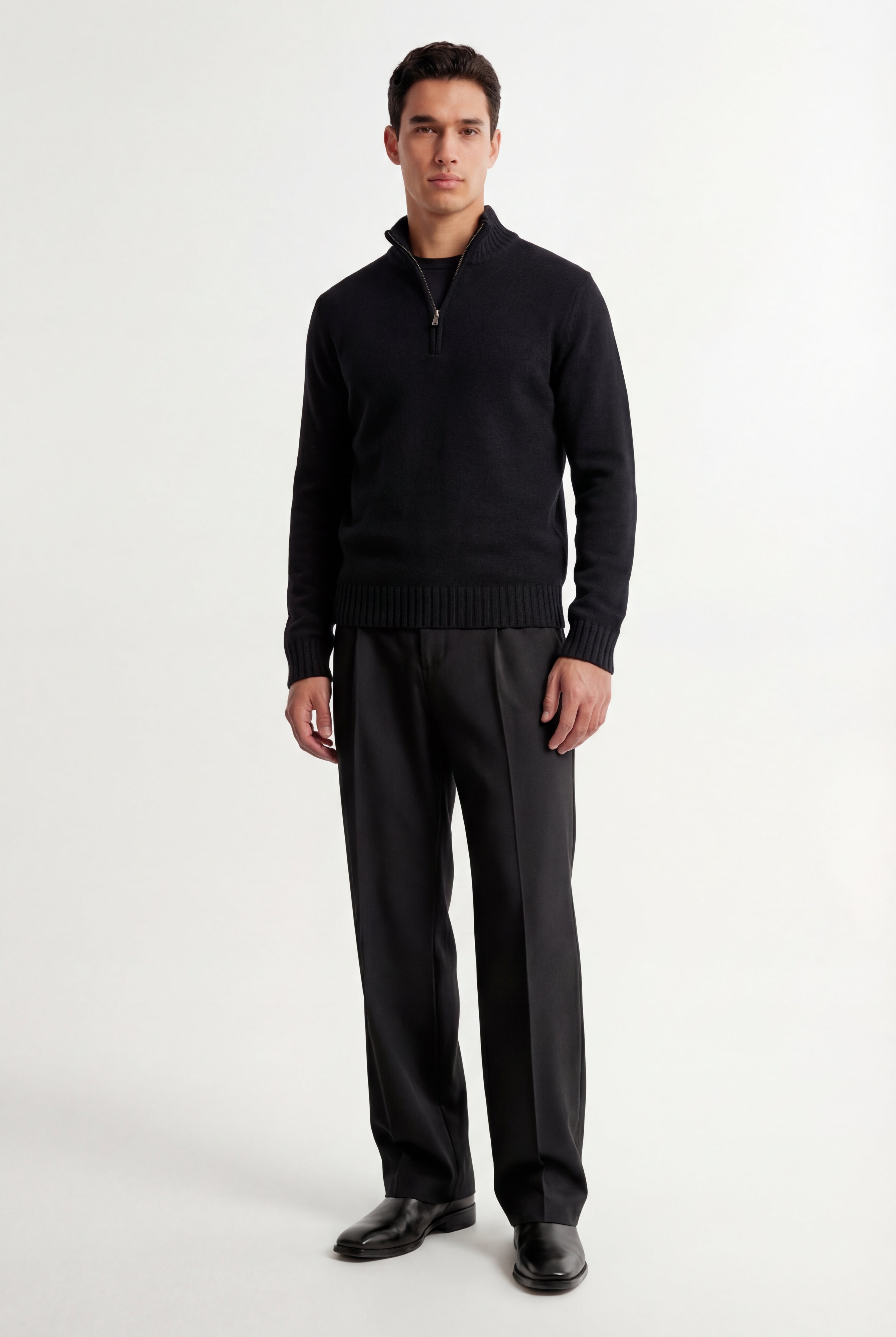 Half-Zip Mock Neck Sweater Relaxed