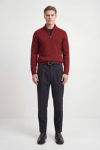 Half-Zip Mock Neck Sweater Relaxed
