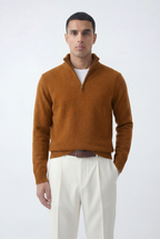 Half-Zip Mock Neck Sweater Relaxed