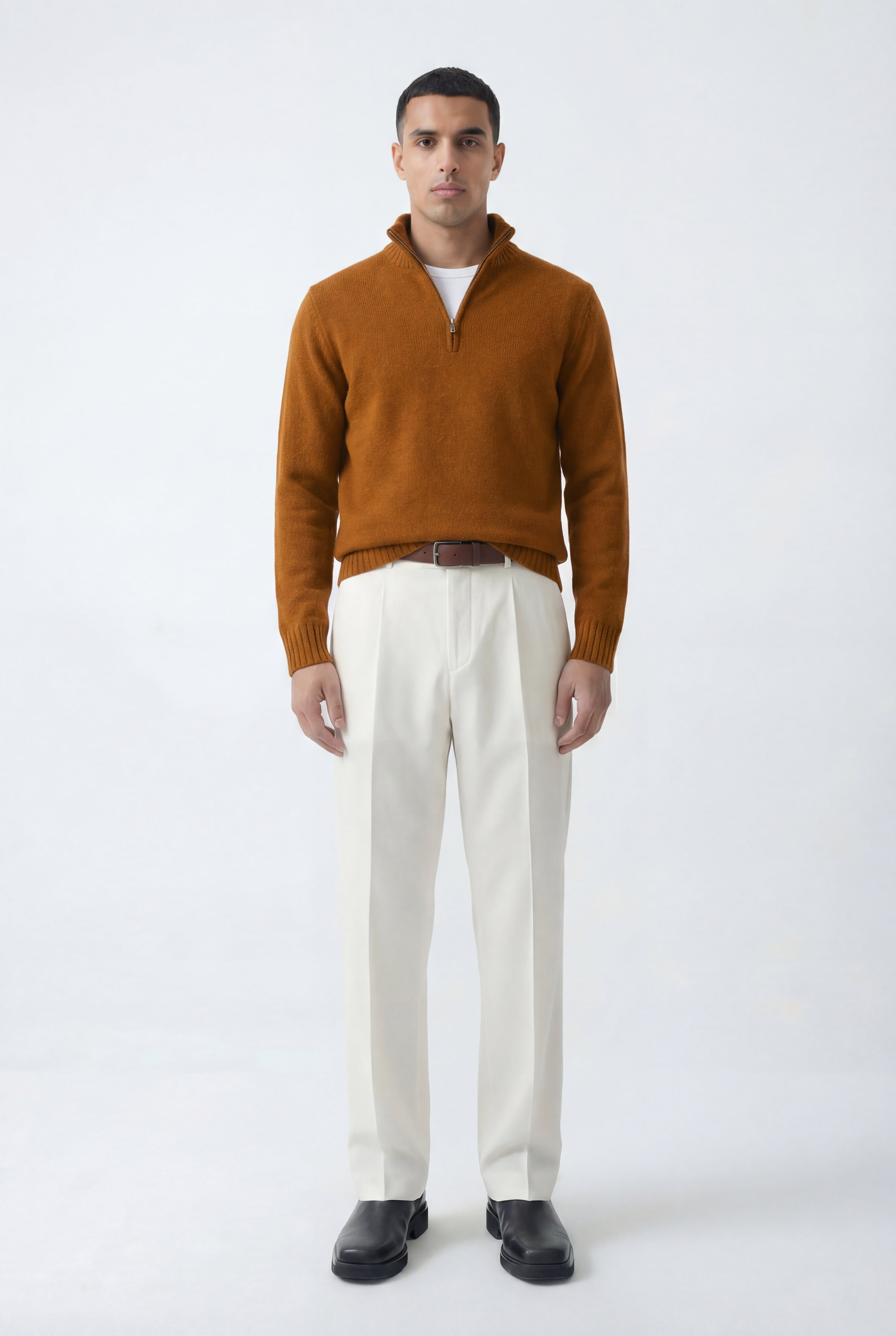 Half-Zip Mock Neck Sweater Relaxed